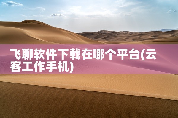 飞聊软件下载在哪个平台