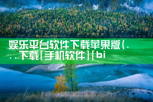 娱乐平台软件下载苹果版